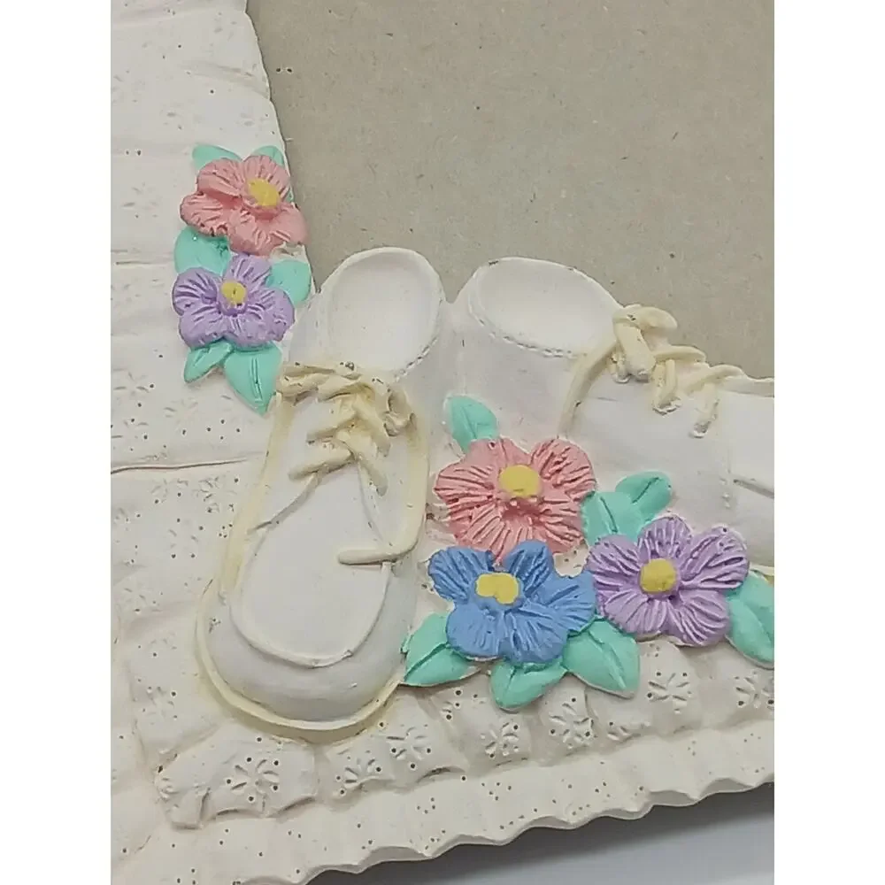 Vintage Infant Baby Picture Frame Shoes Design West 3D First Memories 900 135